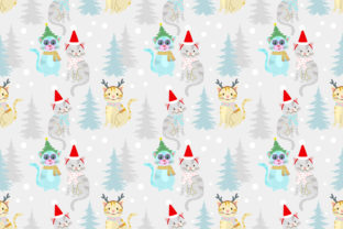 Christmas Pattern with Cute Cat: A Versatile Design for Creative Projects