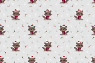 Cute Baby Raccoon in Christmas Season