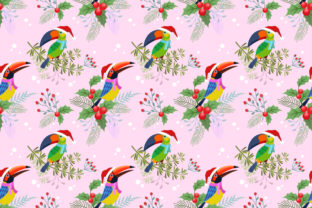 Cute Christmas Pattern with Toucan Bird