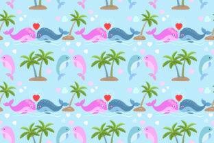 Cute Colorful Whale Seamless Pattern