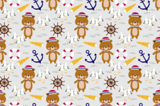 Cute Little Bear Sailor Seamless Pattern: A Versatile Design Asset for Creative Projects