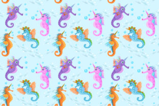 Cute Sea Horse Unicon Seamless Pattern: A Versatile Design for Every Creative Need