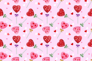 Heart Shape Lollipop Seamless Pattern