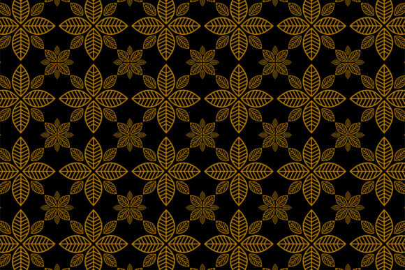 Leaf Pattern Gold on Black Background: A Versatile Design Element