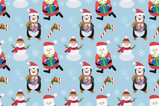 Penguin Snowman Santa Pattern