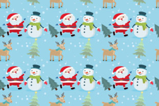 Santa Claus Snowman and Deer Pattern: A Versatile Design for Creative Projects