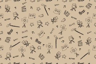 Seamless Pattern of Handdrawn Cinema
