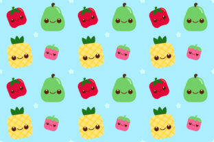 Seamless Pattern Smile Fruit