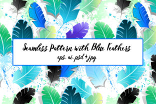 Seamless Pattern with Blue Feathers: A Versatile Design Asset