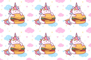 Unicorn Eating Burger Seamless Pattern: A Creative Resource for Designers and Artists